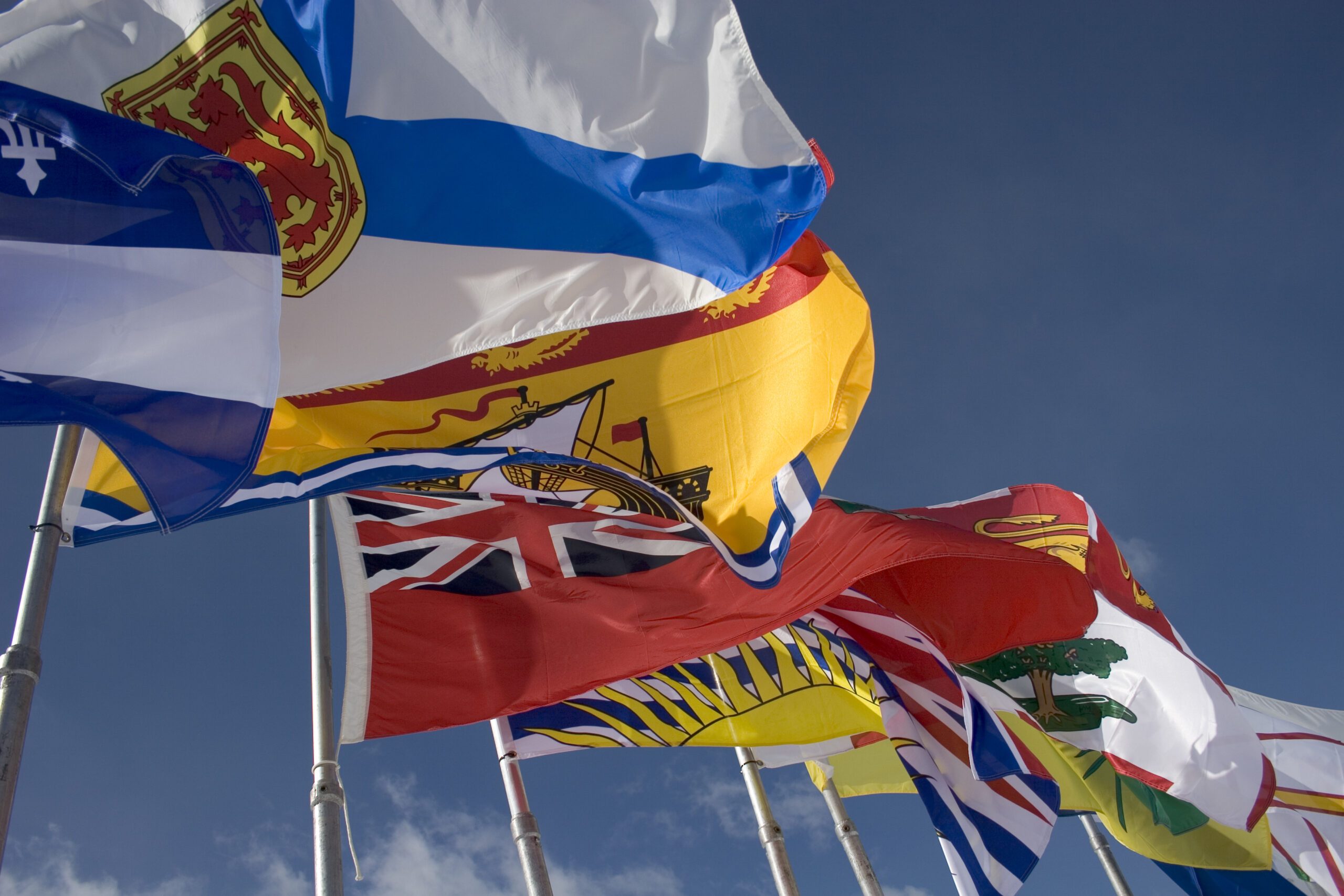 Various Canadian Provincial flags.