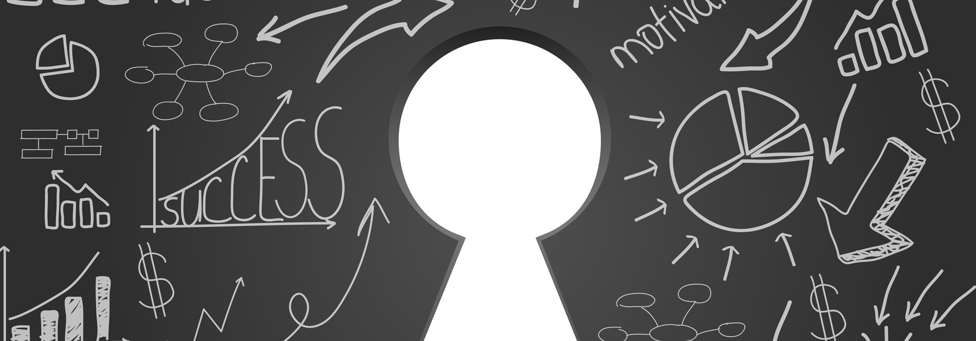 Opened-wall-in-form-of-a-keyhole-with-drawing-business-concept-Vector-illustration-modern-template-Design