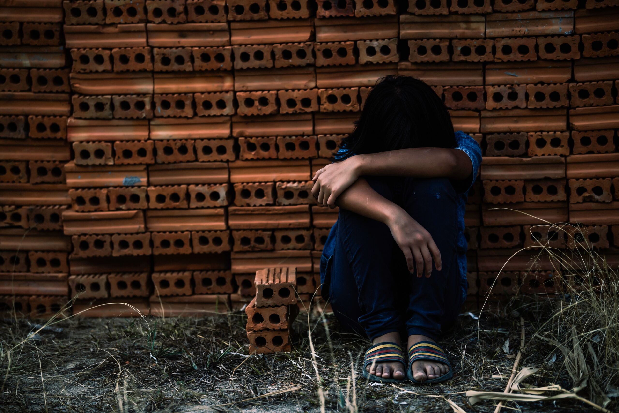 Children,Are,Forced,To,Work,In,The,Construction,Area.,Human
