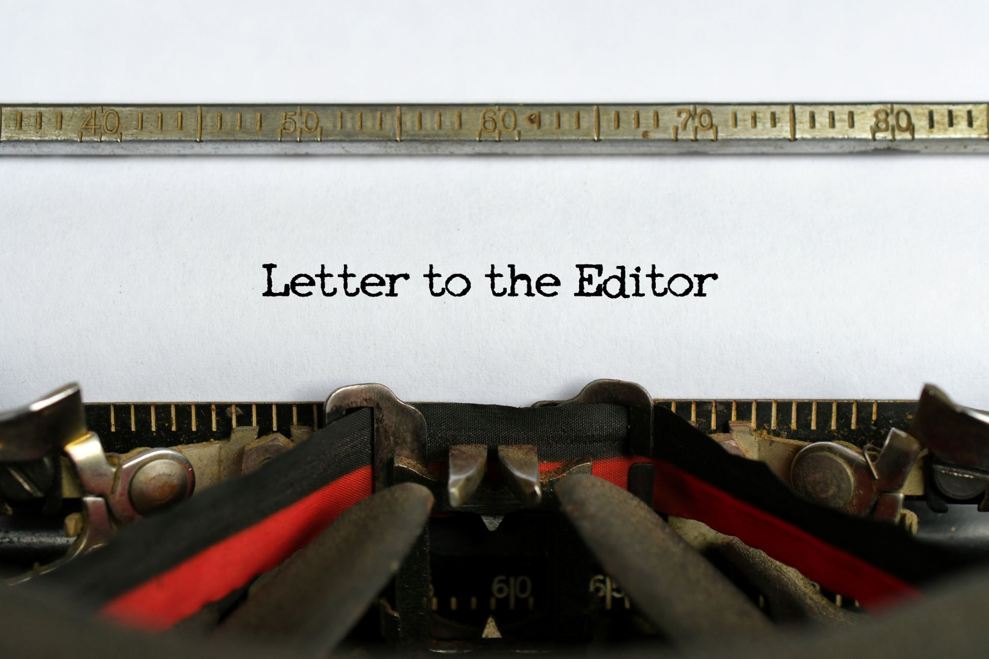 Typewriter with the words “Letter to the Editor” typed on a sheet of paper.