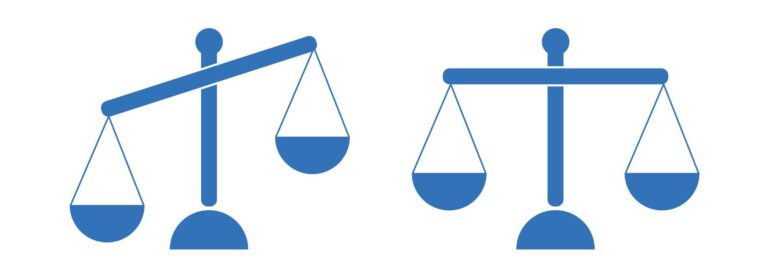 Line drawing of two sets of scales.